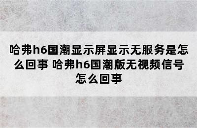 哈弗h6国潮显示屏显示无服务是怎么回事 哈弗h6国潮版无视频信号怎么回事